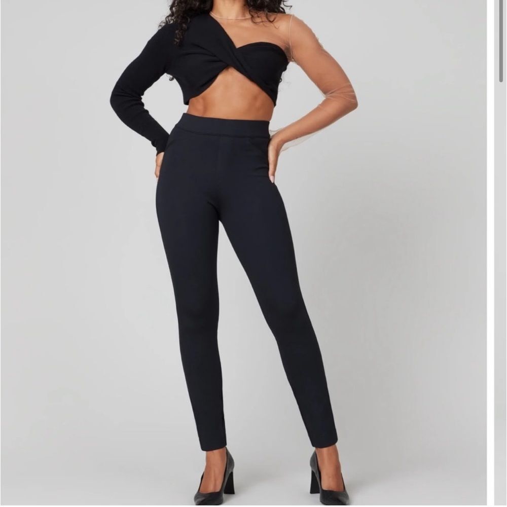NEW Spanx the perfect black pant back seam skinny pant small
